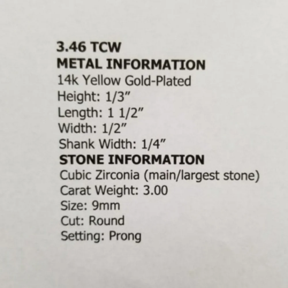 ❤️ 14k GOLD PLATED CZ RING SIZE 8 - Picture 11 of 12